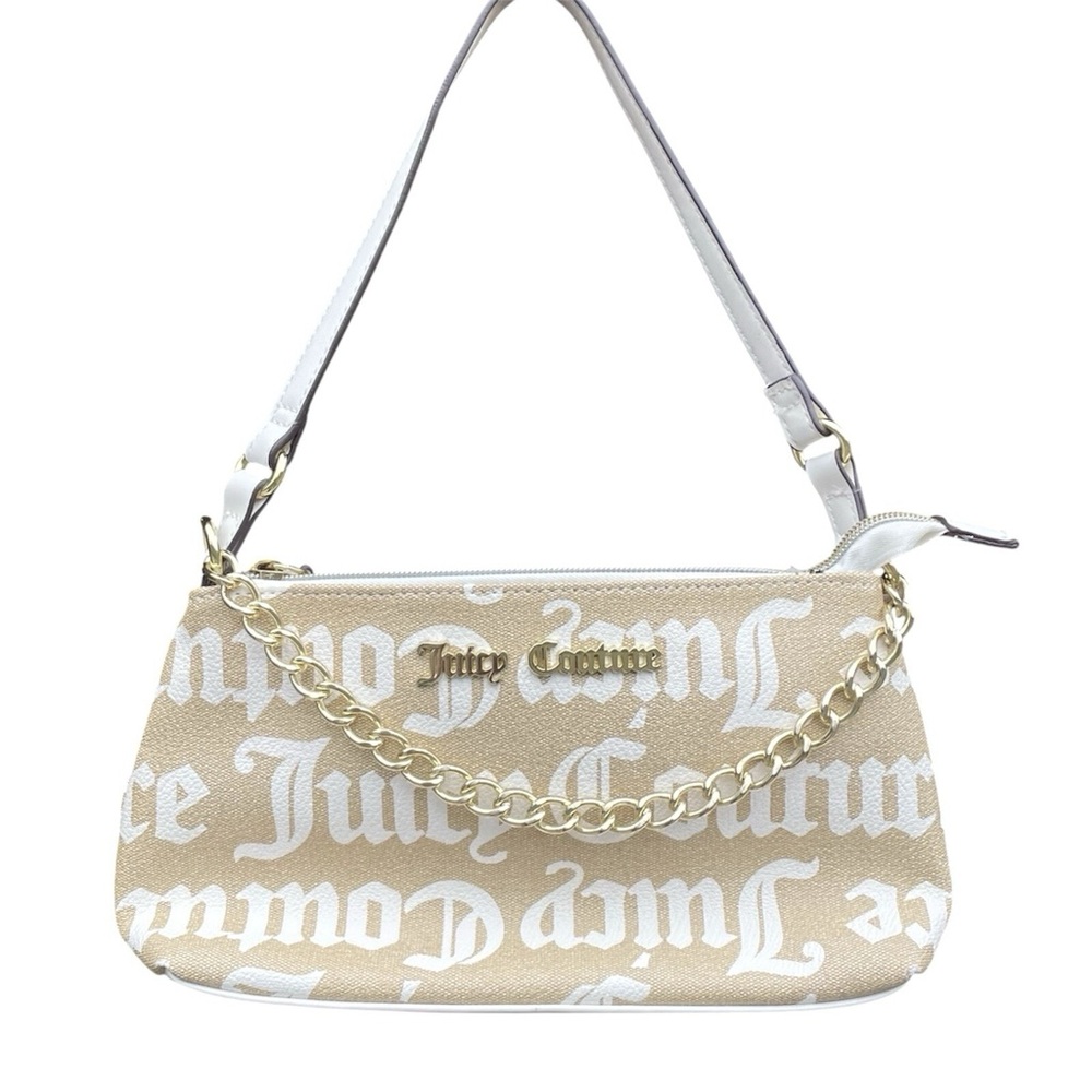 Juicy Couture Beige and White Shoulder Bag